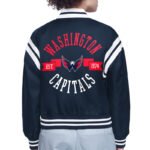 Washington Capitals Printed Logo Varsity Satin Jacket - Image 3
