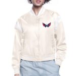 Washington Capitals Printed Logo Varsity Satin Jacket - Image 2
