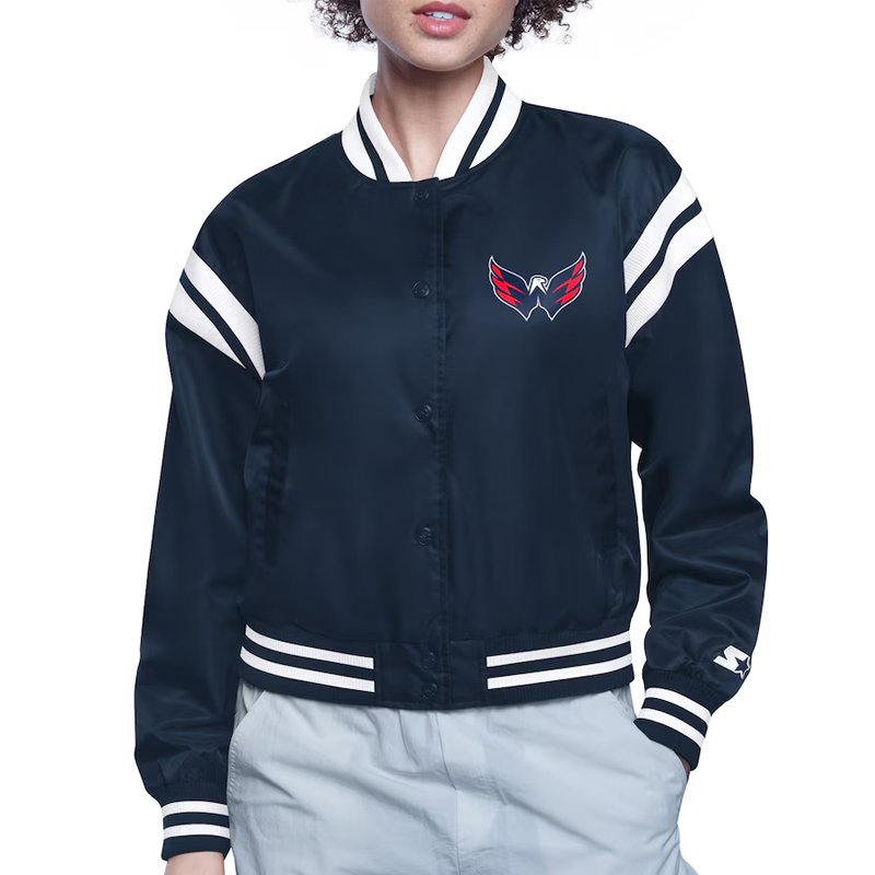 washington-capitals-round-team-logo-jacket-2.jpg Washington Capitals Printed Logo Varsity Satin Jacket - Image 1