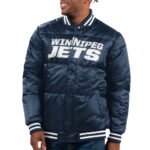Navy Winnipeg Jets Bronx Bubble Jacket