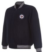Varsity Winnipeg Jets Navy Blue Wool Jacket